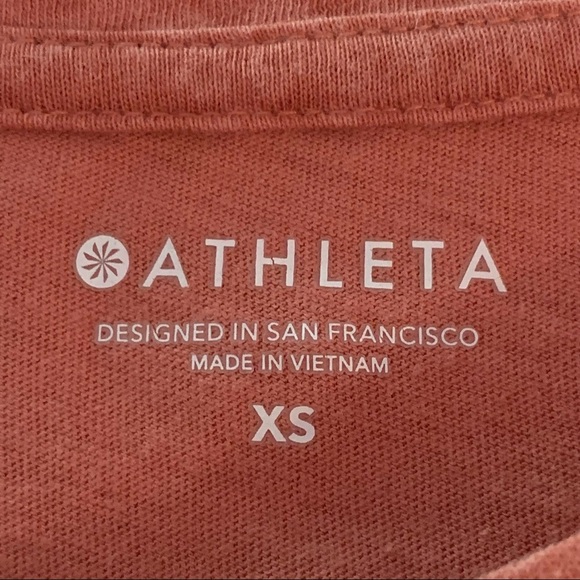 ATHLETA Daily Snake Tee 100% Cotton Etruscan Red Orange Size XS Style# 530842 - Picture 3 of 14